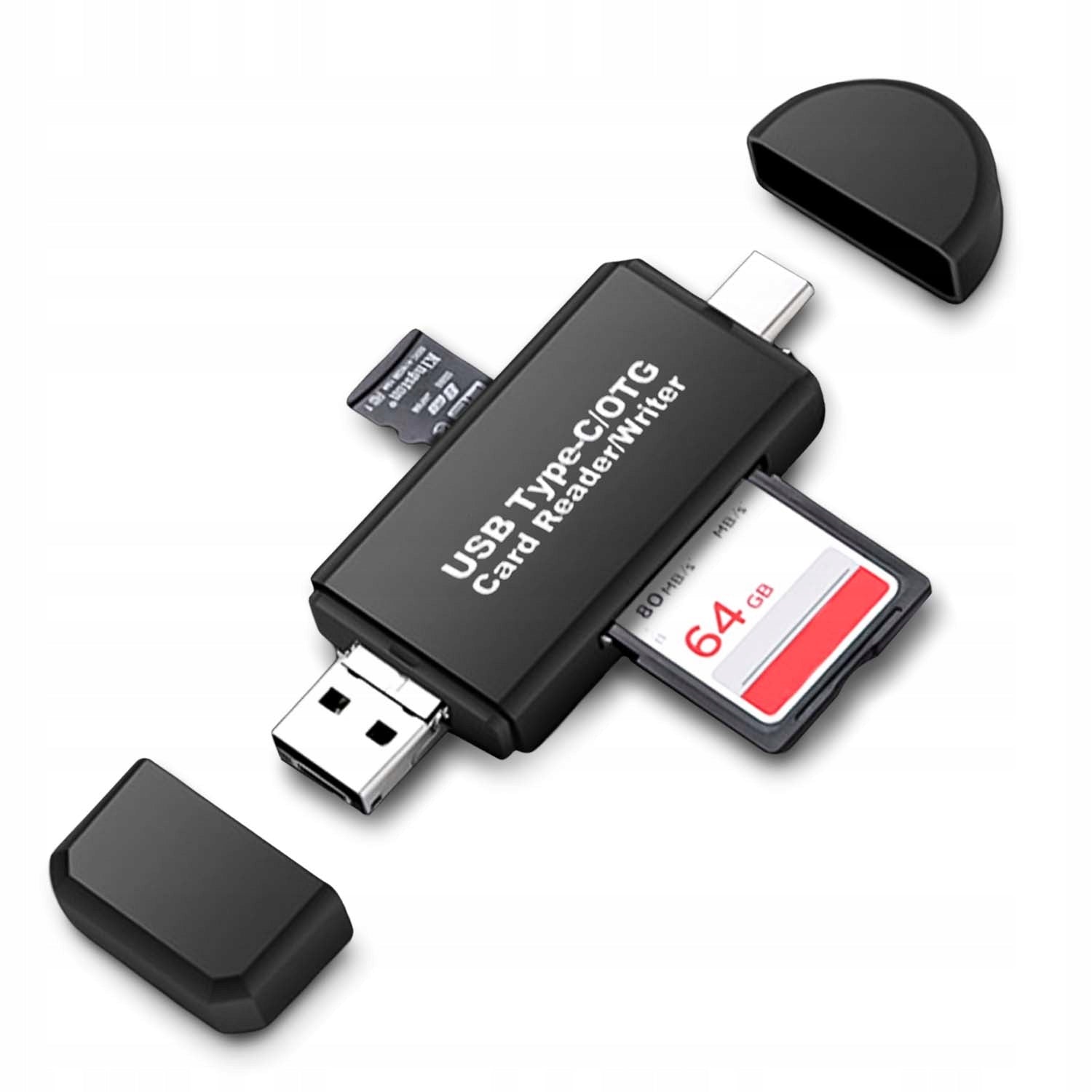 Universal 3in1 USB / microUSB / USB-C to SD and microSD memory card reader Manufacturer code ttst2008