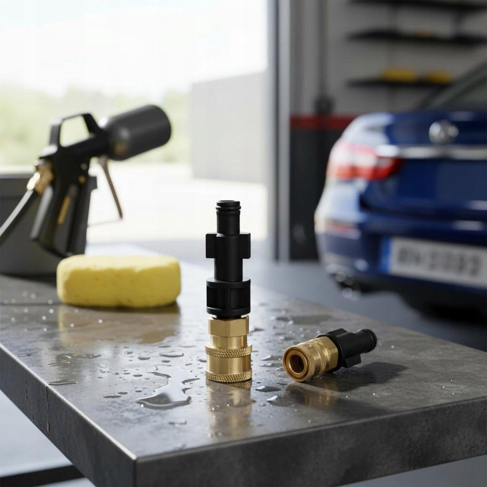 Universal Car Wash Foam Lance Adapter Leak Secure Quick Bosch 1-4 Qp Kit Packaging status original