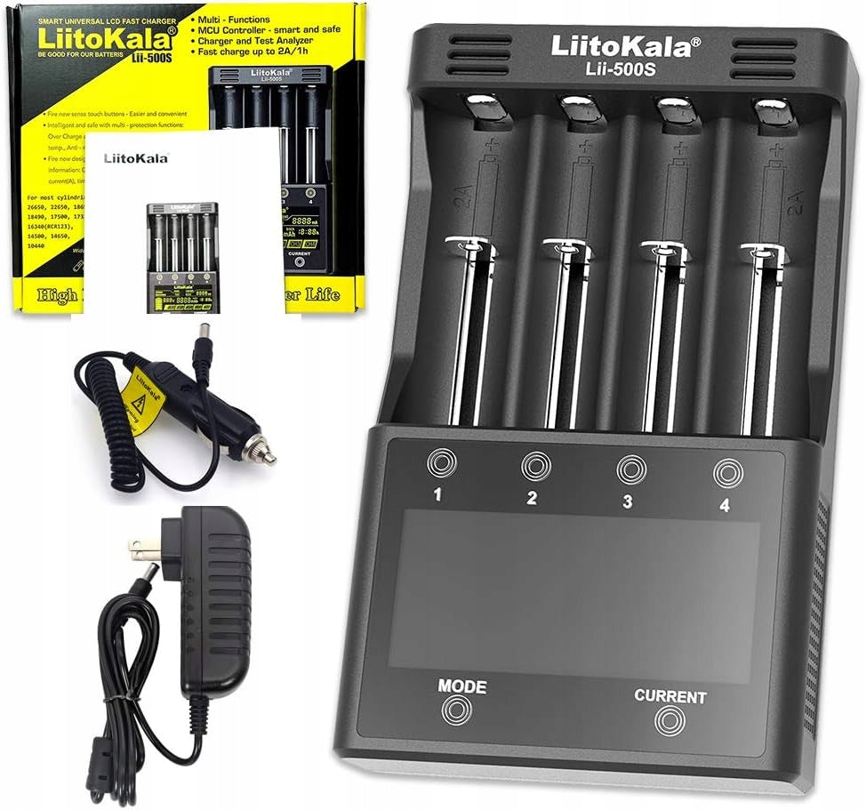 Universal Charger LiitoKala Lii-500 Li-Ion18650 AAA Battery Cells Packaging status original