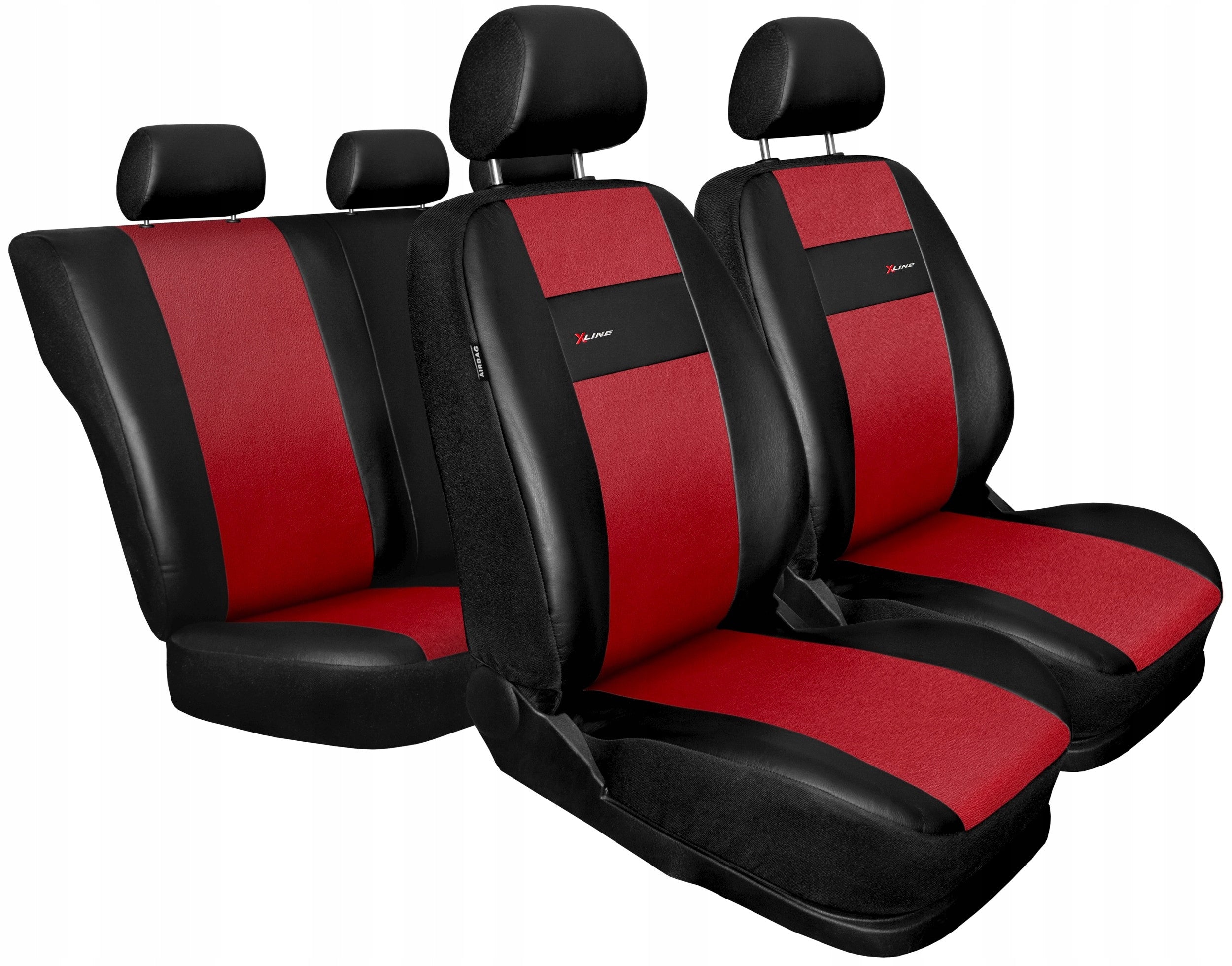Universal Leather Covers for Car Seats Red