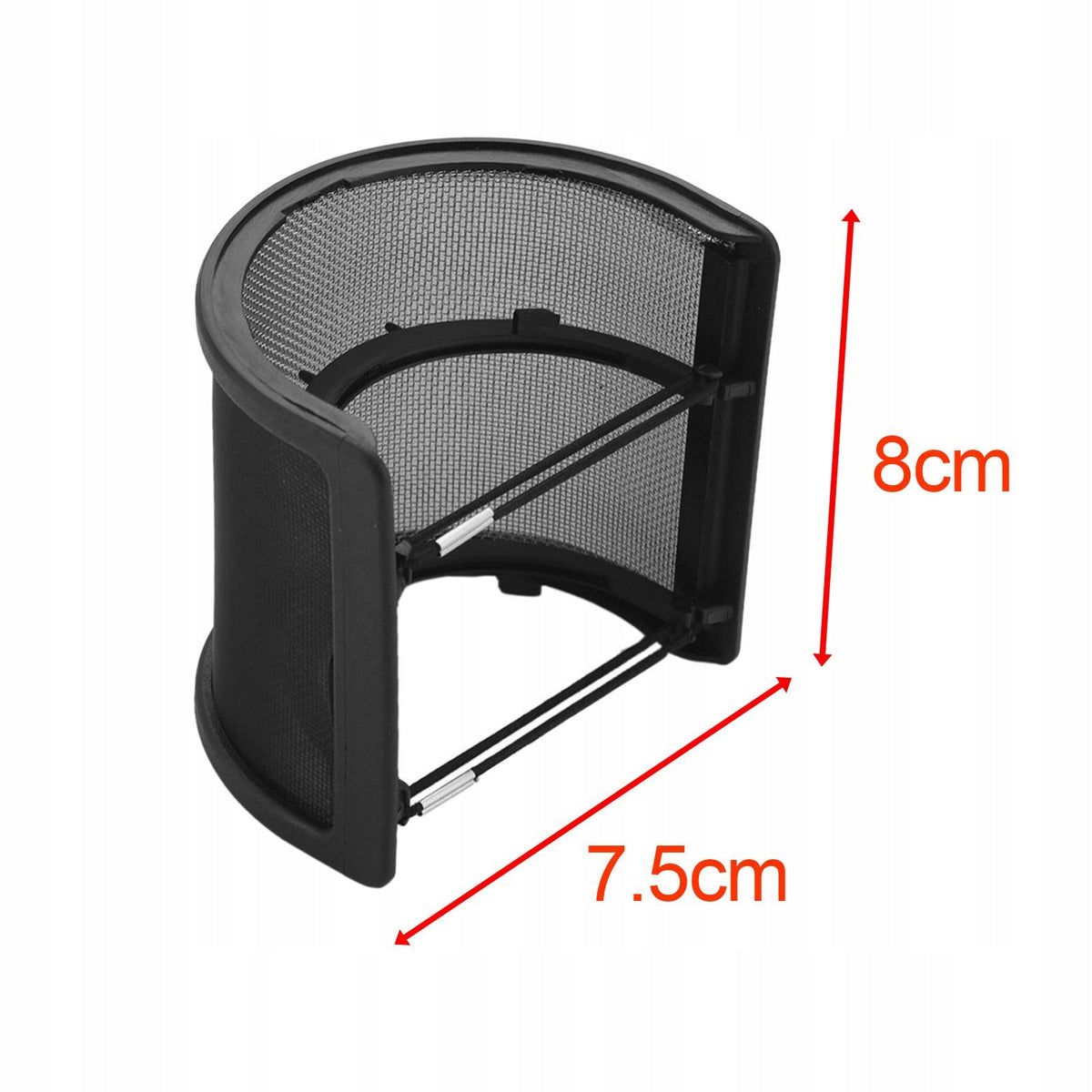 Universal Microphone Wind Screen U Shape Metal Mesh Black without Cotton Packaging status original