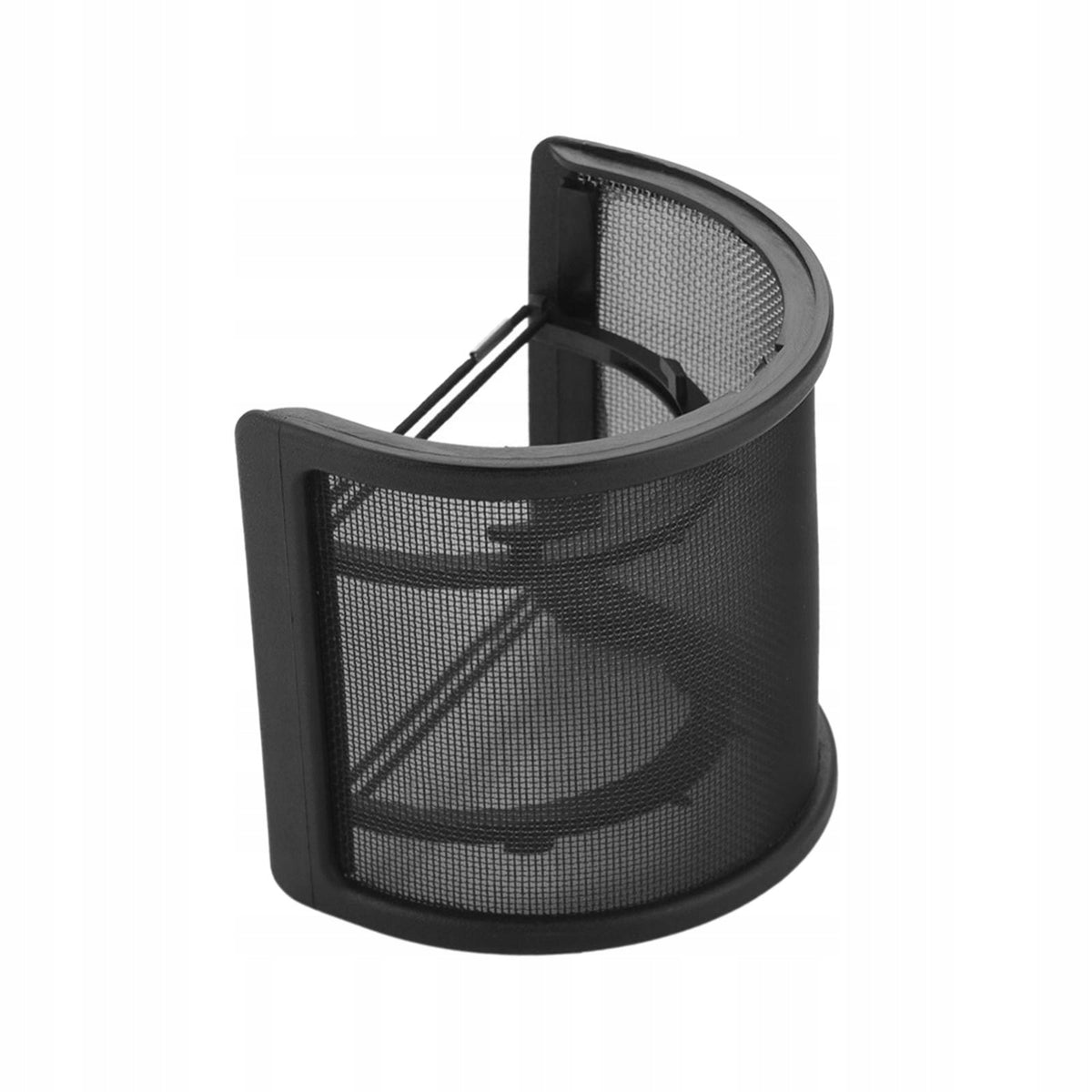 Universal Microphone Wind Screen U Shape Metal Mesh Black without Cotton