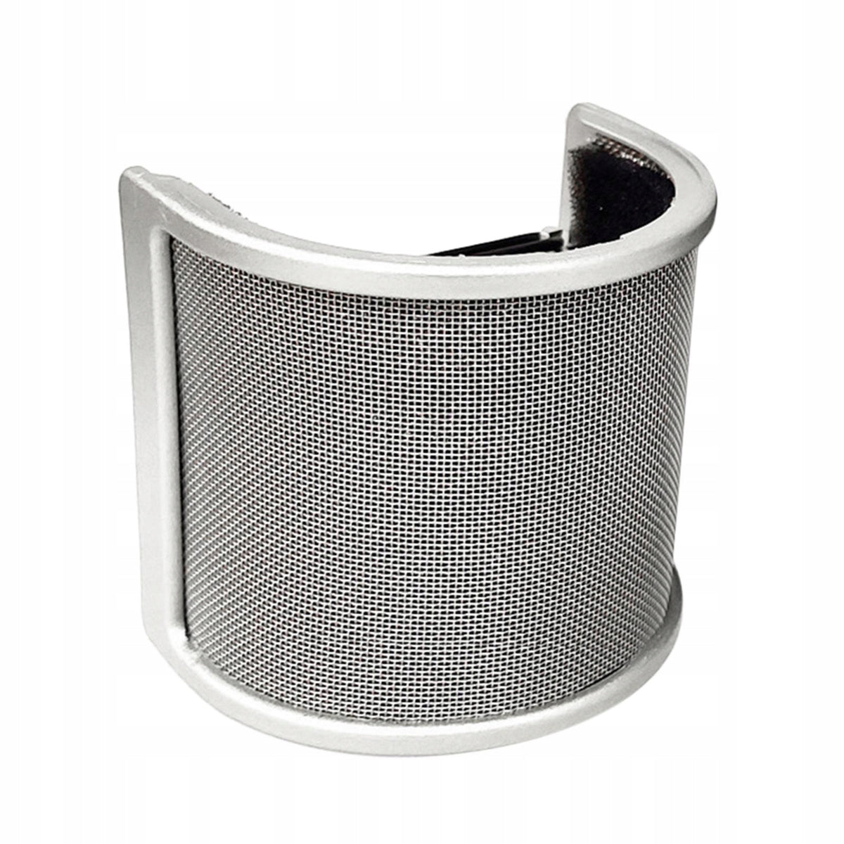 Universal Microphone Wind Screen U Shape Metal Mesh Silver with Cotton