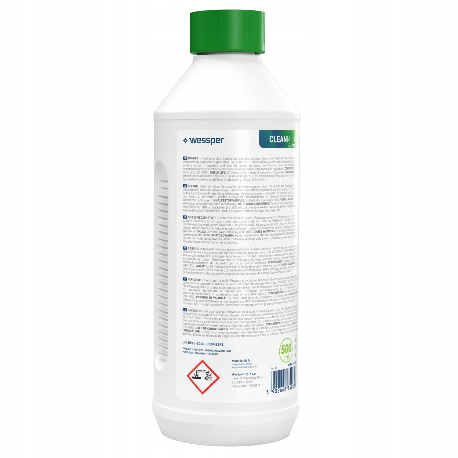 Universal Milk Circuit Cleaner Wessper for coffee machine 0,5L EAN (GTIN) 5902668840828