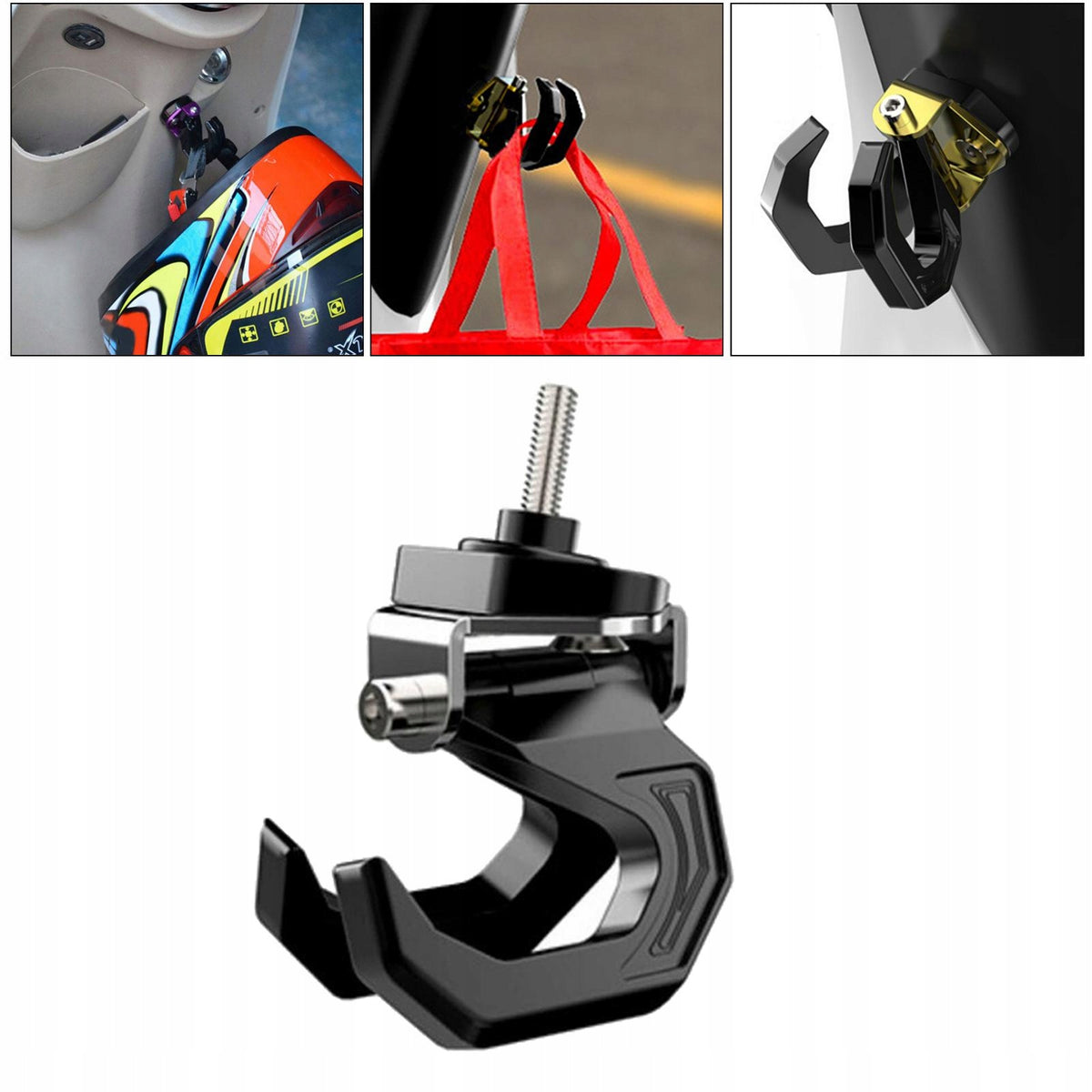 Universal Motorcycle Helmet Holder Hook Bag er With Screw, Silver Manufacturer no brand
