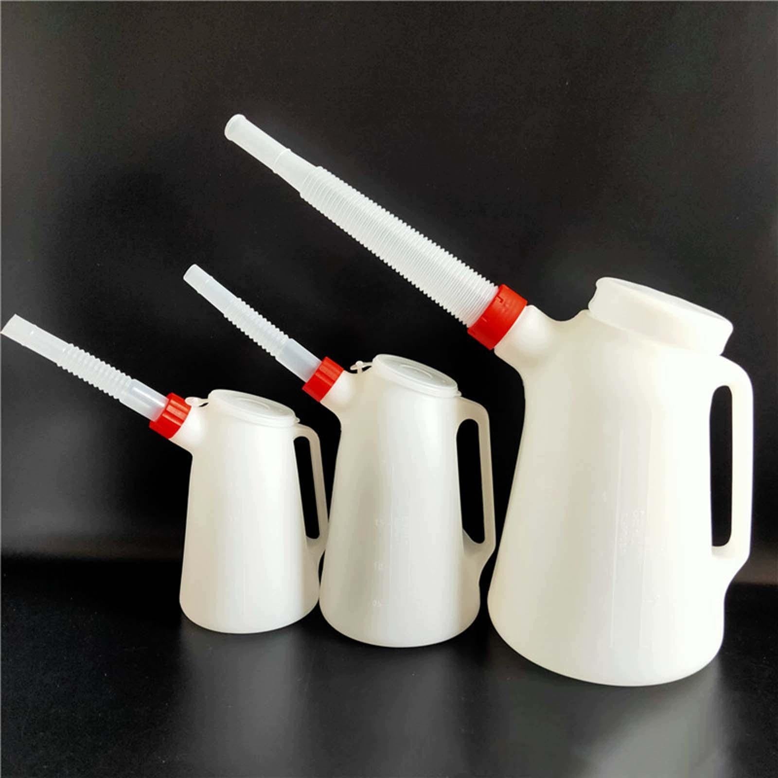 Universal Plastic Oil Measuring Jug with Extended Flexible Pouring Spout 4L Packaging status original