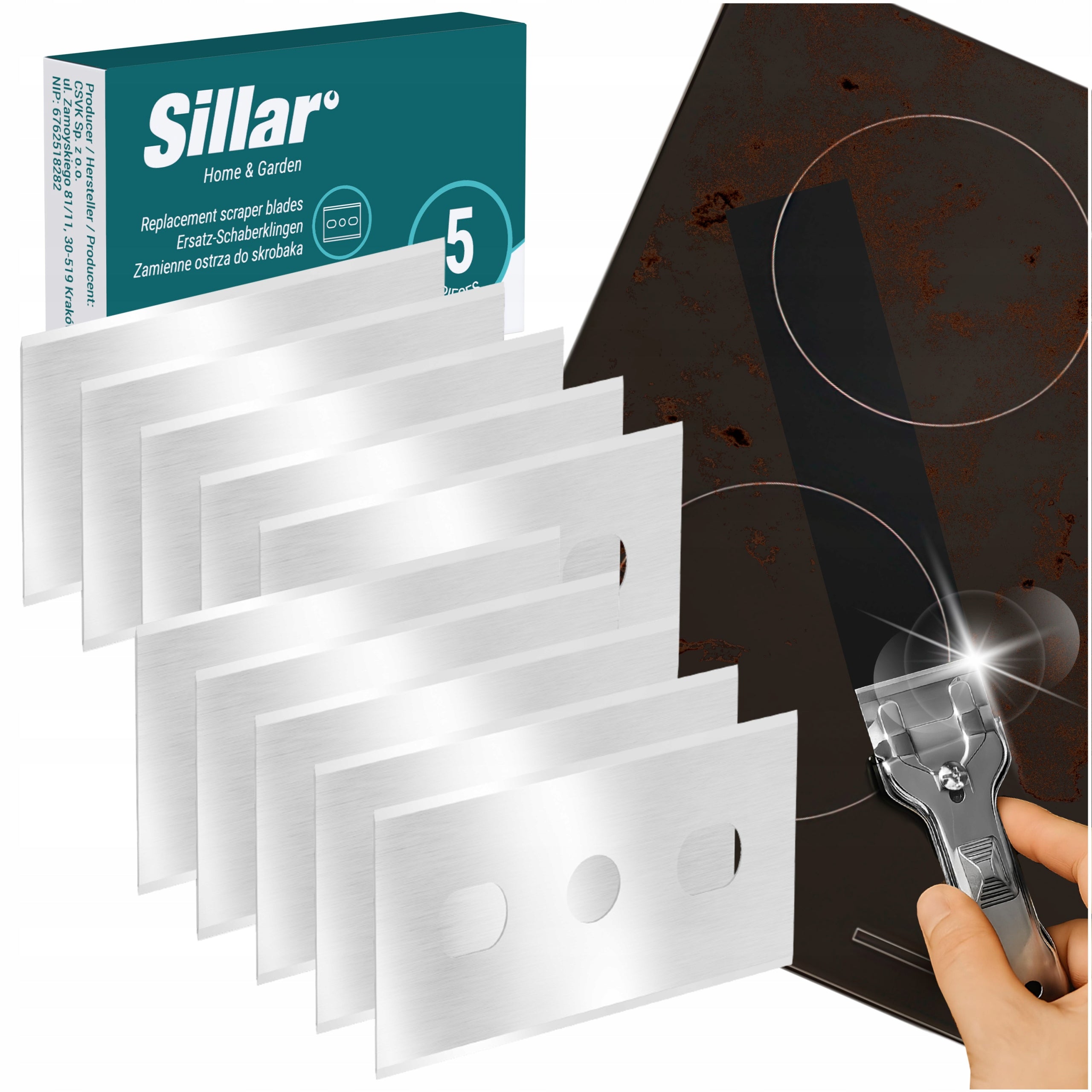 Universal Scraper Blades for Induction Glass Cooktops 10 Pcs