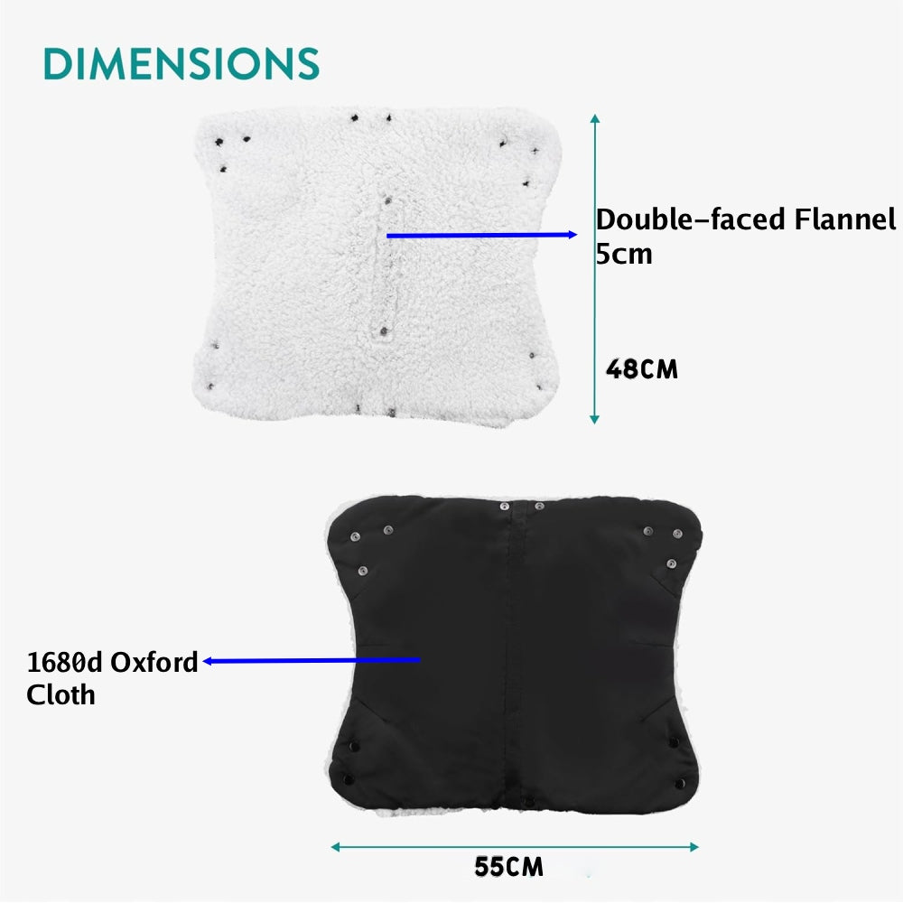 Universal Stroller Muff Gloves, Waterproof Windproof, Black Brand no brand
