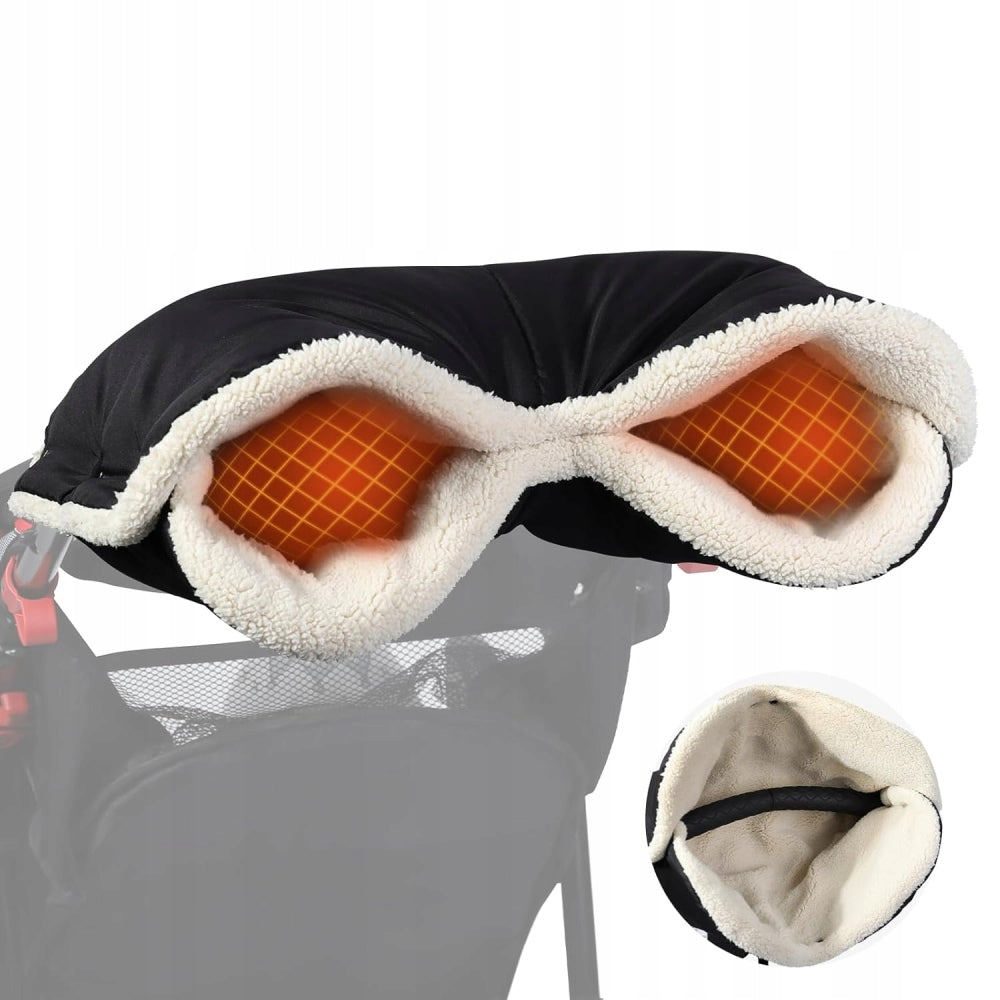 Universal Stroller Muff Gloves, Waterproof Windproof, Black