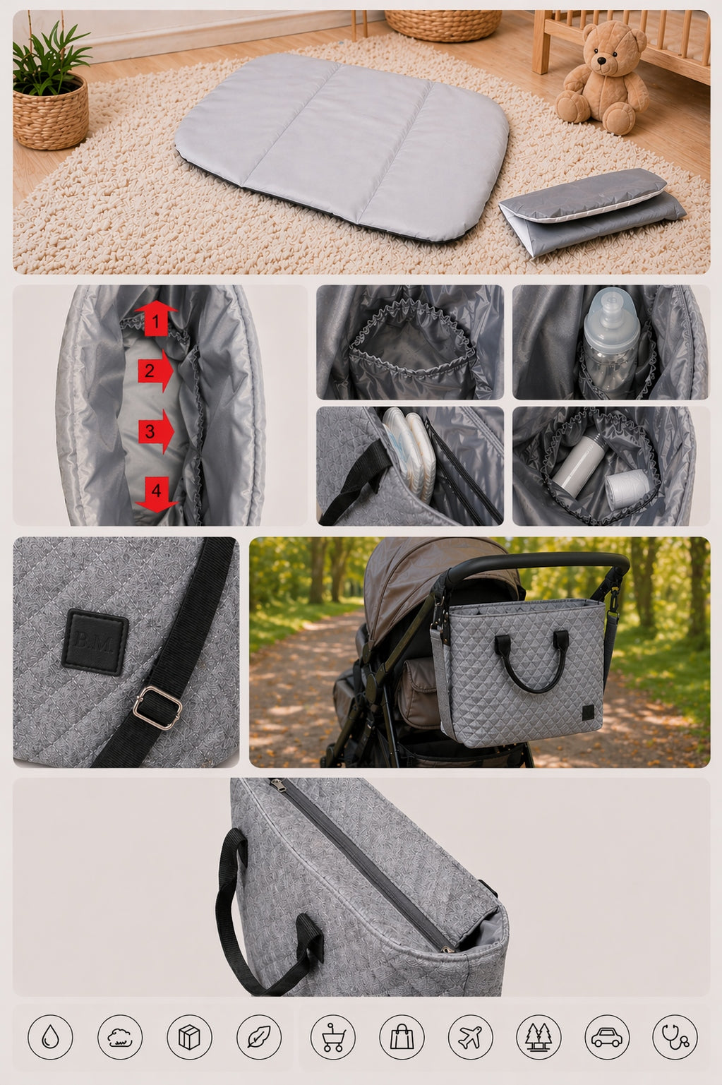 Universal T5/GRAY Stroller Bag Brand Baby Merc