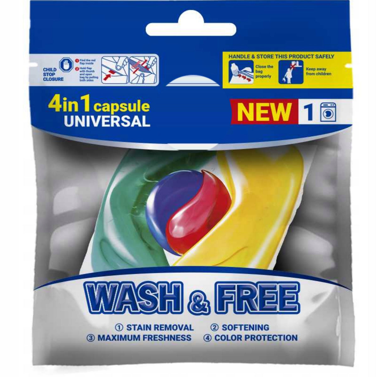 Universal Washing Capsules 4in1 Wash&Free 1 Pack