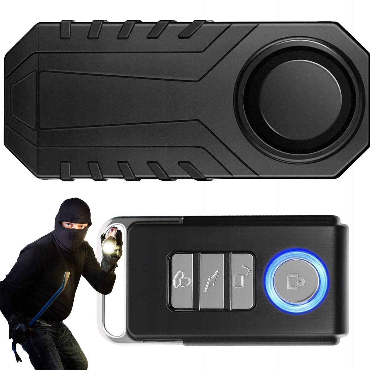 Universal alarm with remote control 113dB for bicycles and motorcycles