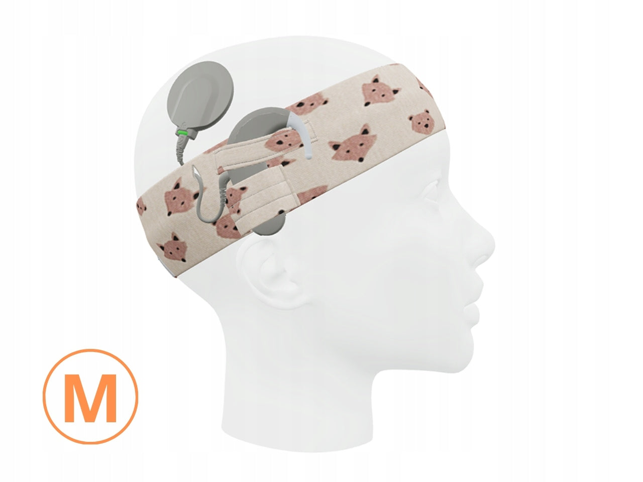 Universal band for speech processors / implants - teddy bears and foxes - size M