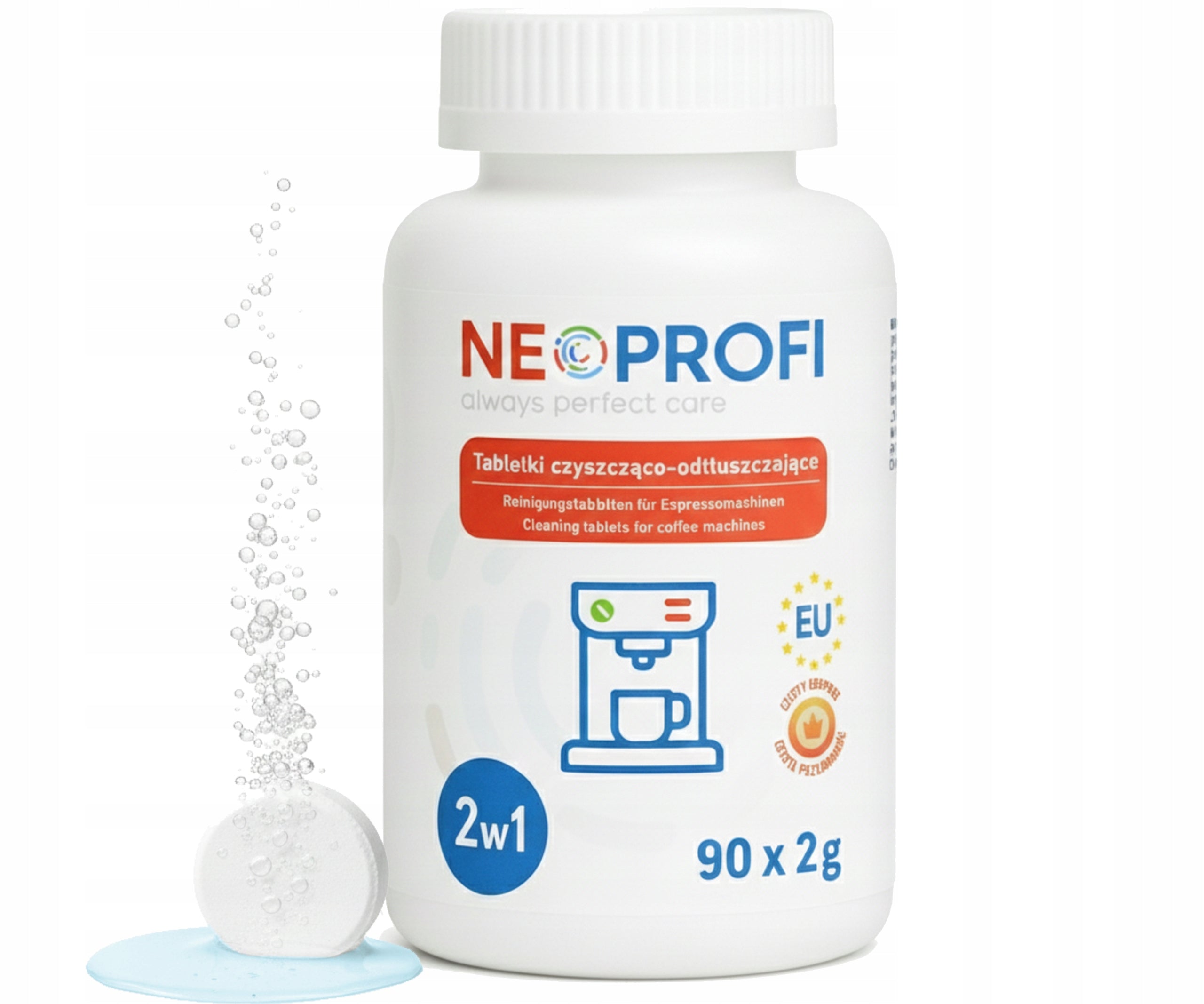 Universal cleaning tablets for coffee machine | NEOPROFI 90pcs 2g