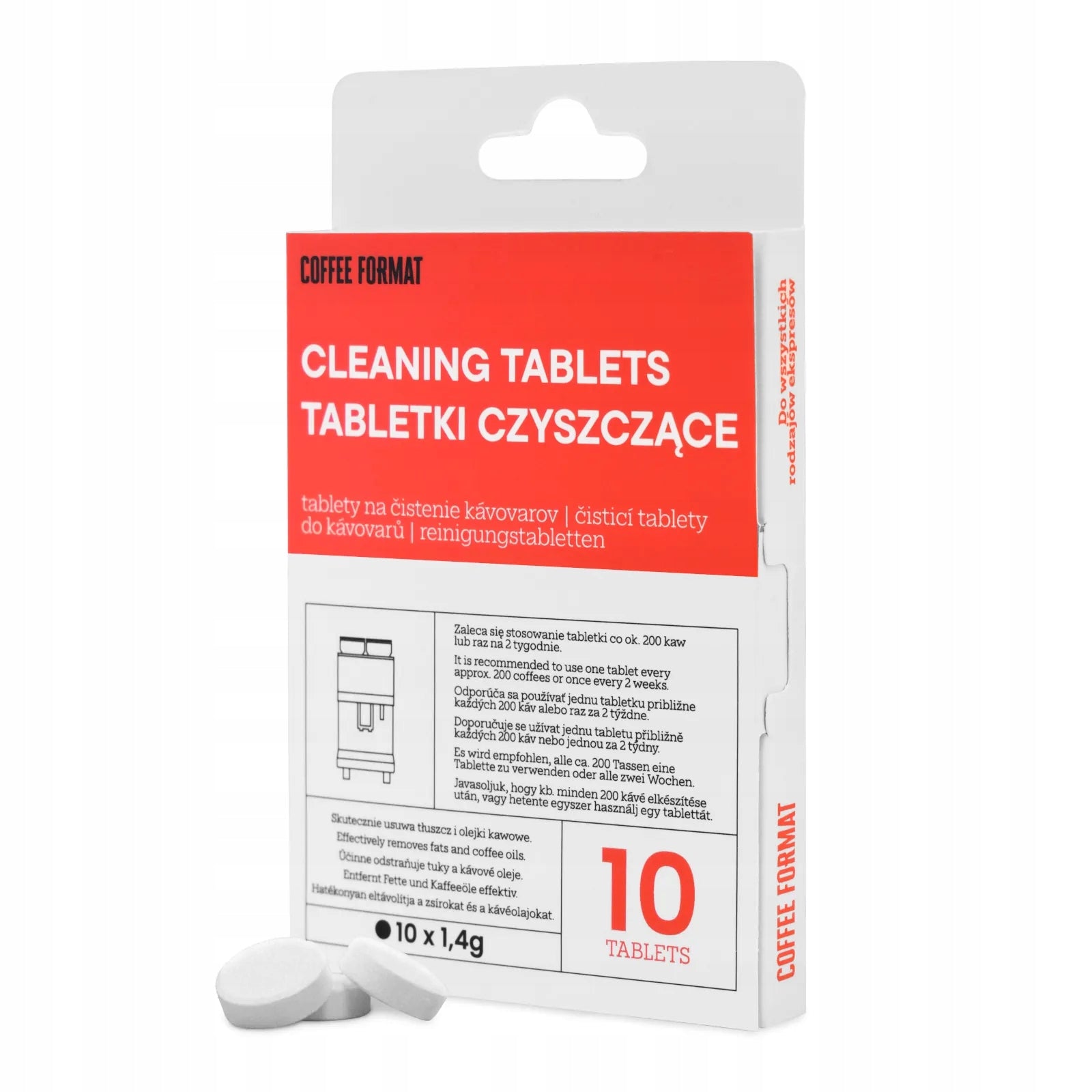 Universal cleaning tablets for espresso machine 10x1,4g Coffee Format Brand Coffee Format