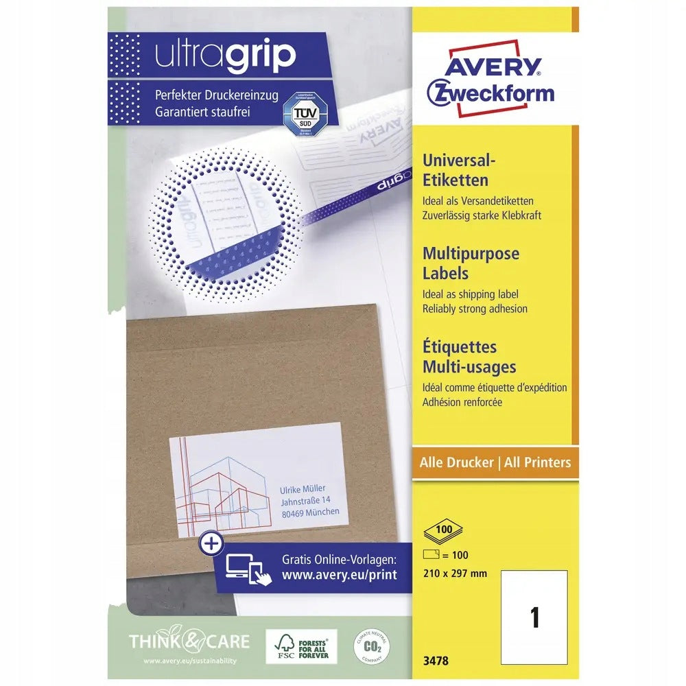 Universal label Avery-Zweckform 3478 Manufacturer code 3478