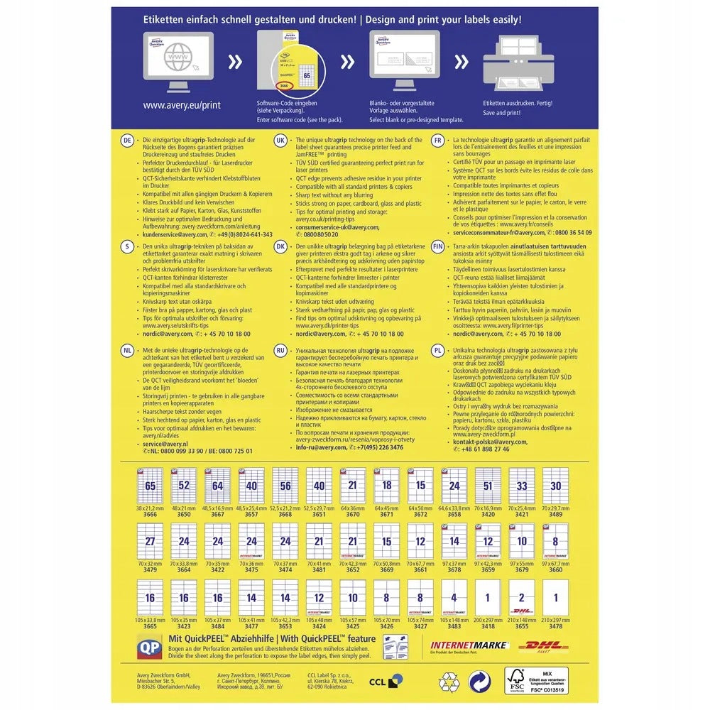 Universal label Avery-Zweckform 3479 Color white