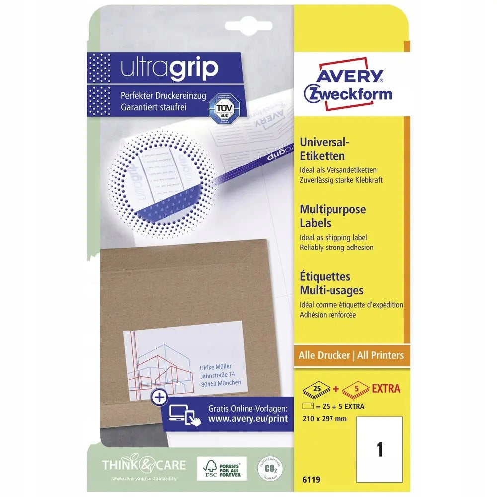 Universal label Avery-Zweckform 6119 Manufacturer code 6119
