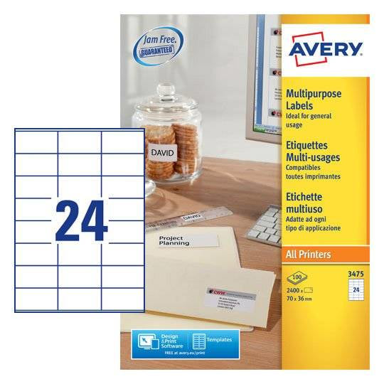 Universal label ILK 70x36 (A4/100ark) Zweckform 3475