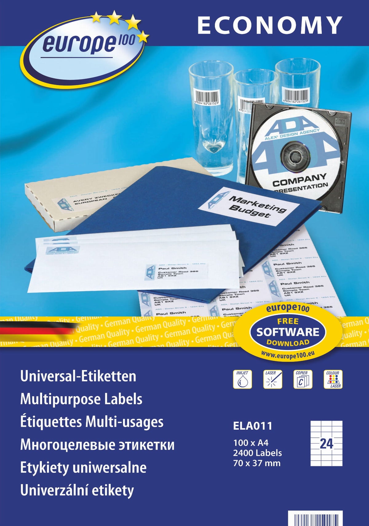 Universal labels Avery ELA011