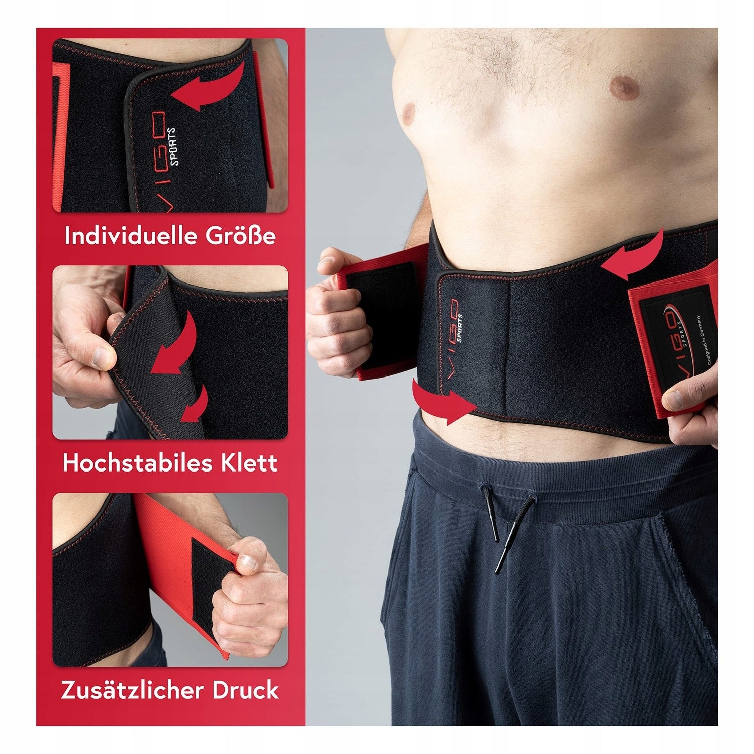 Universal lumbar belt - for stabilization and heating - machine wash Medical device no