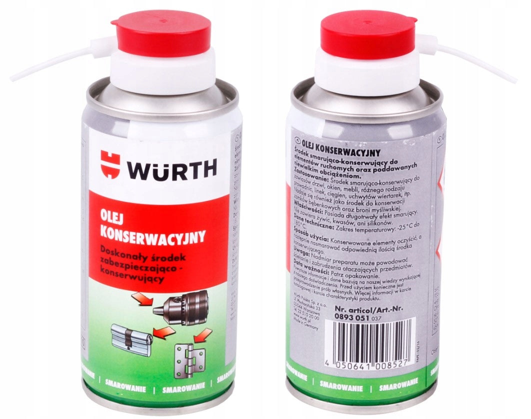 Universal oil for locks Wurth Maintenance oil 150 ml 0893051 EAN (GTIN) 4050641008527