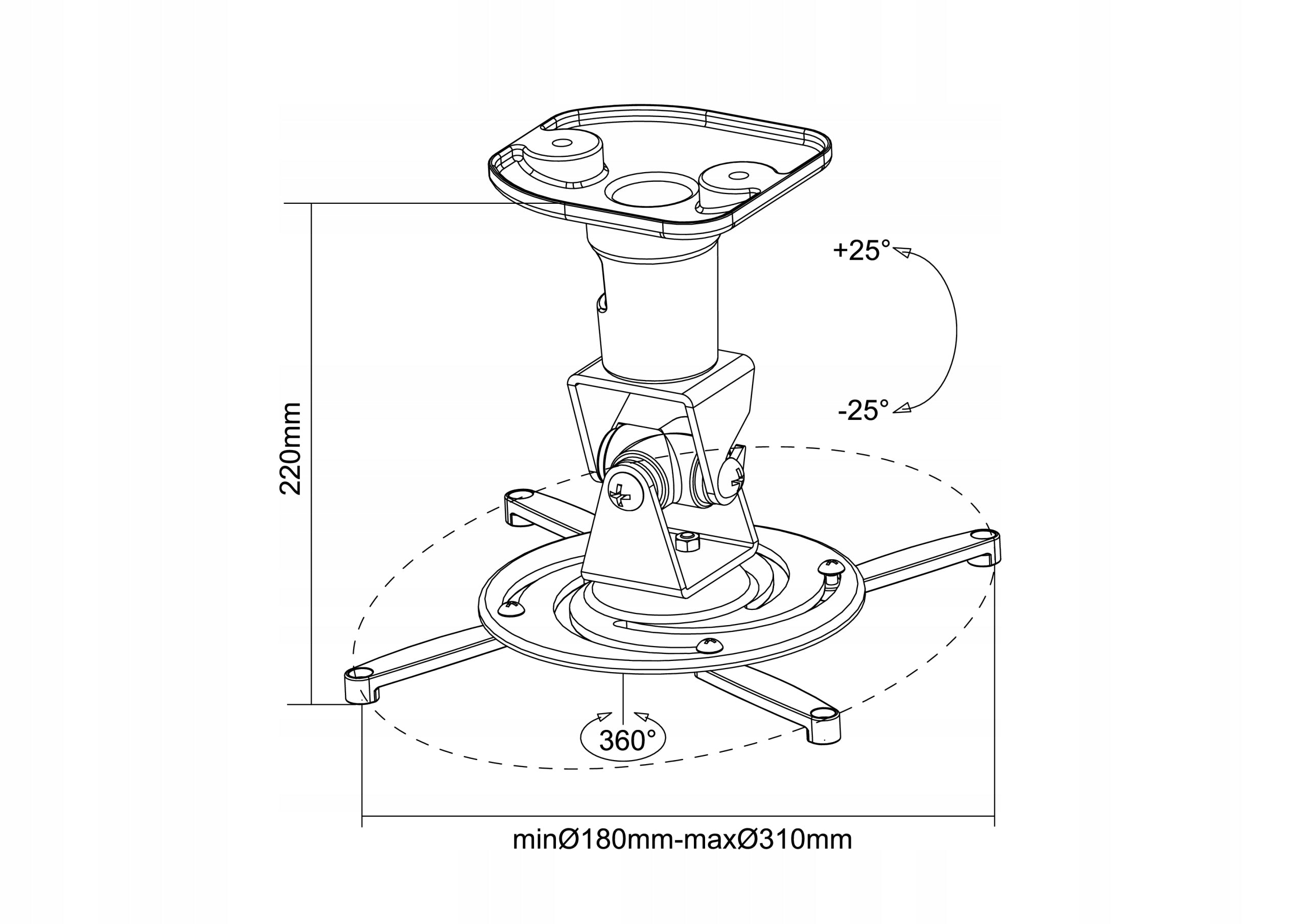 Universal projector holder One For All WM5320, 360st and tilt up to 90st Model WM5320