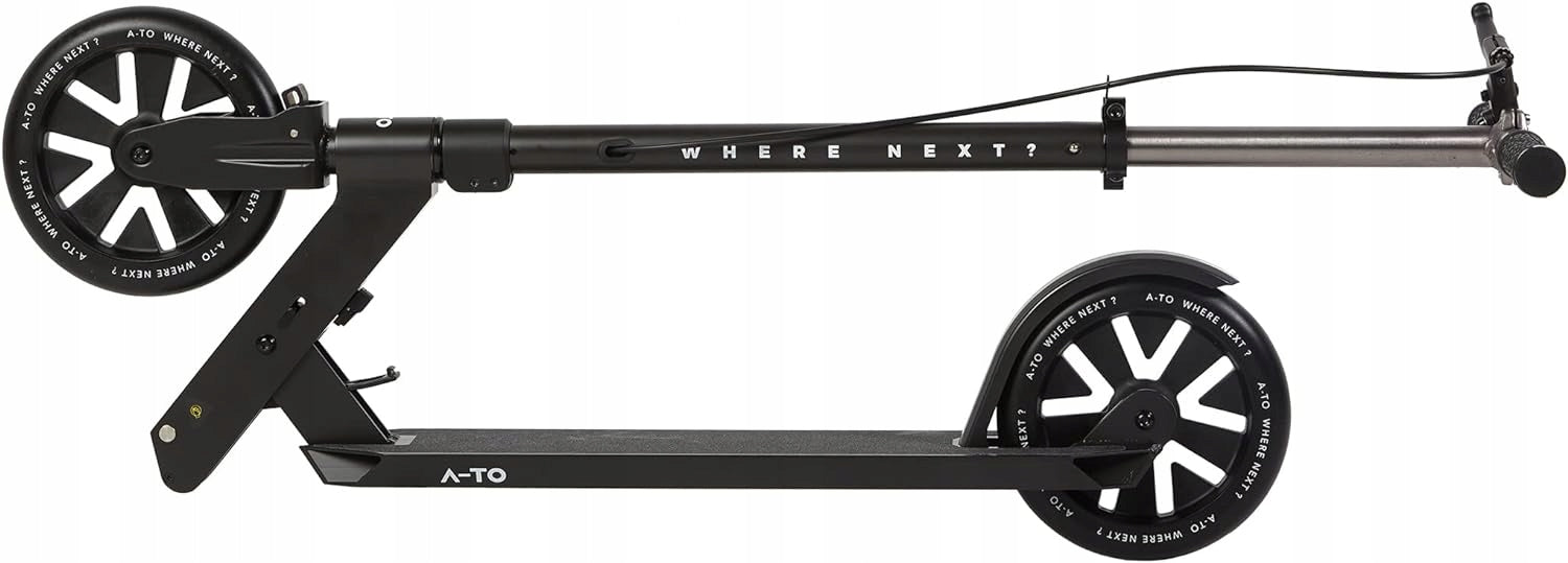 Universal scooter A-TO large wheels 20cm hand brake foot black mat Brand no brand