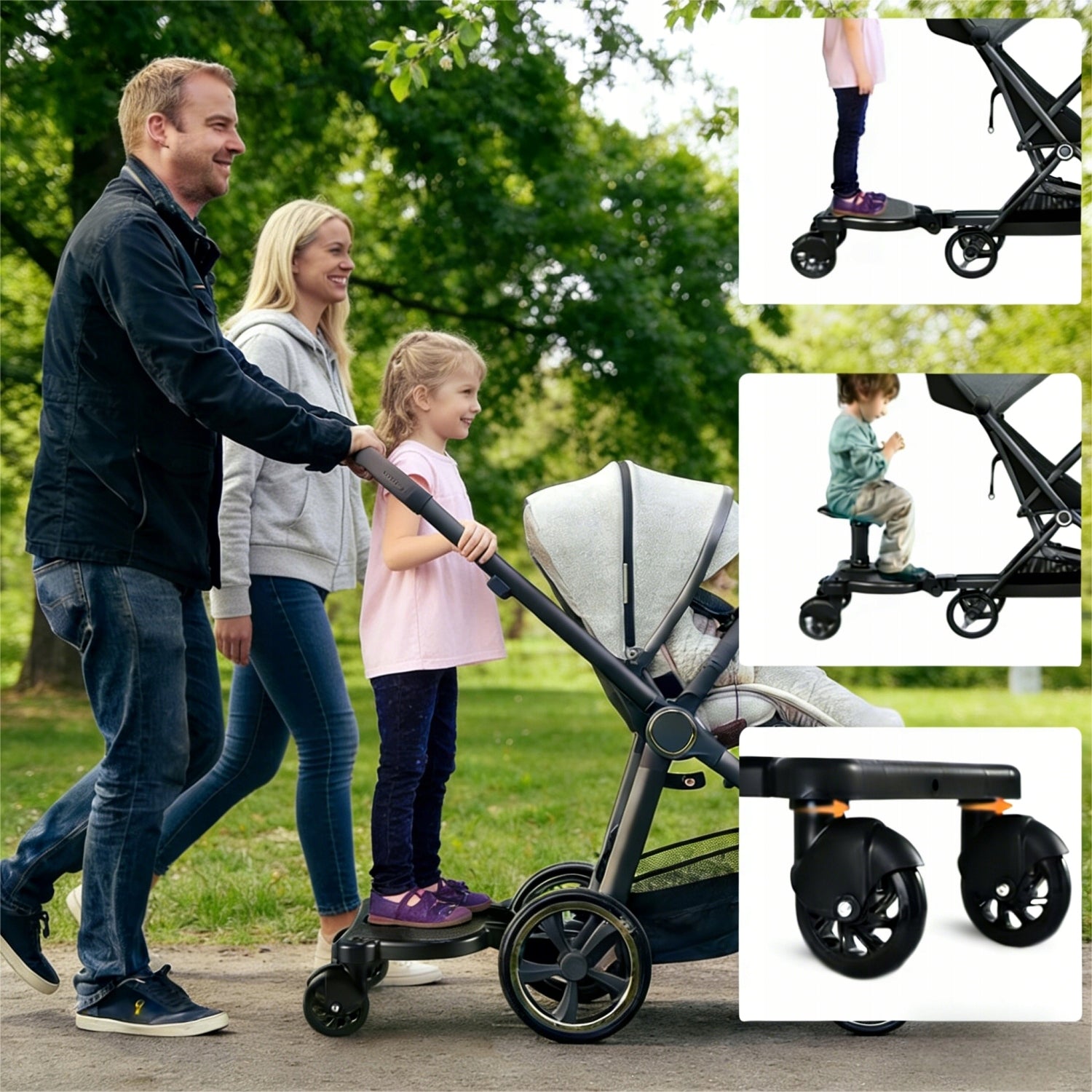 Universal stroller board, baby stroller board with seat Brand no brand