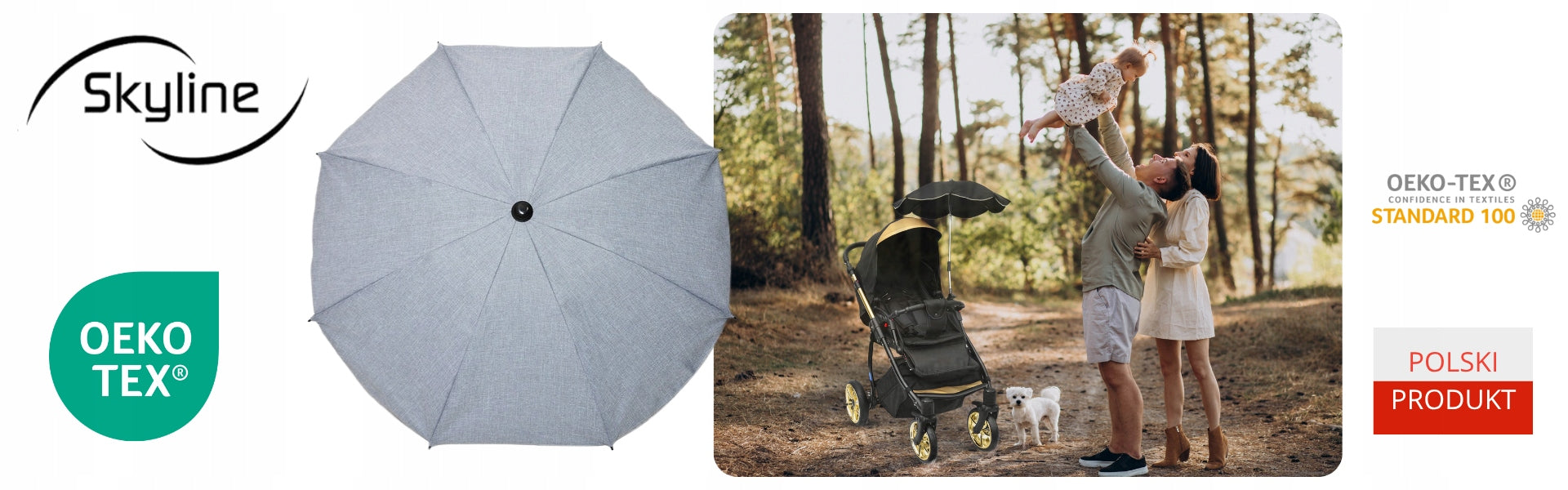 Universal sunshade umbrella with UV filter 50 Poland large Packaging status original