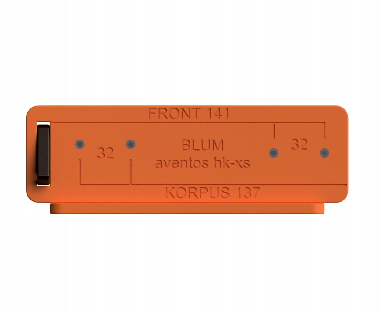 Universal template for mounting BLUM AVENTOS HK-XS actuator – front + body