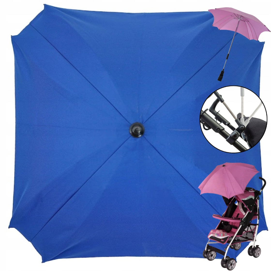Universal umbrella square for stroller cornflower UV