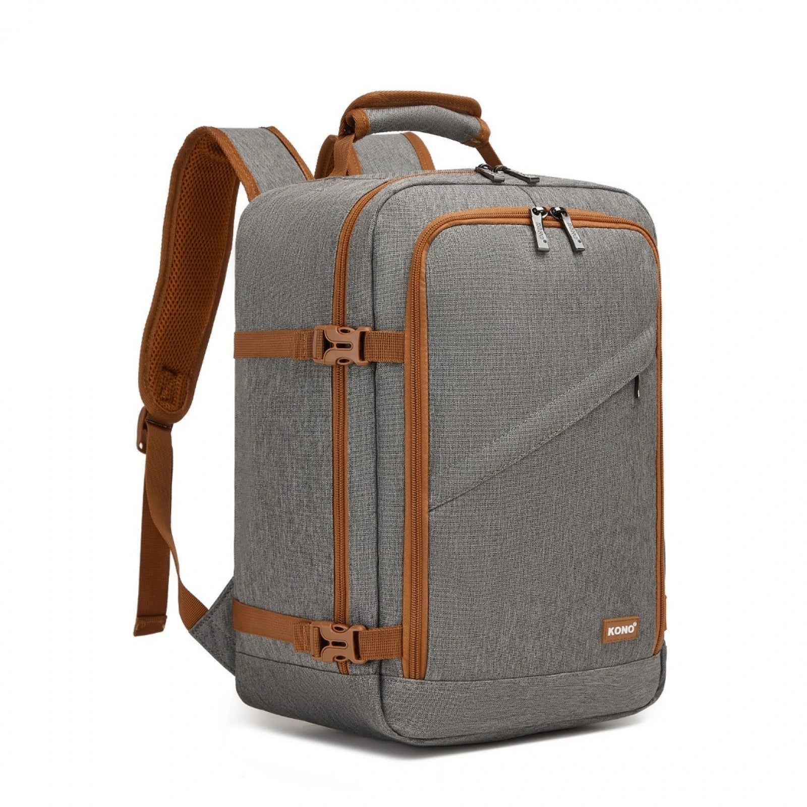 Univerzální kabinový batoh KONO BPK2531 - šedo hnědý - 20L - 40x25x20 cm