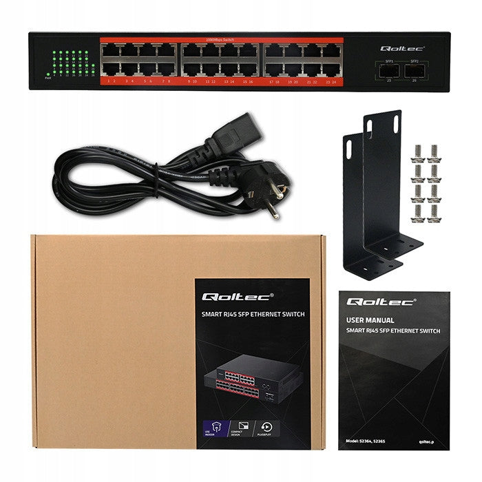 Unmanaged Switch Qoltec Gigabit Ethernet Network Switch Manufacturer Qoltec