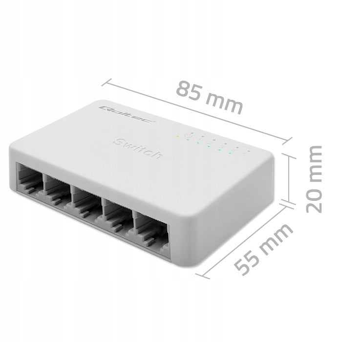 Unmanaged Switch Qoltec Network Switch 5 x RJ45 1000Mbps Port Manufacturer Qoltec