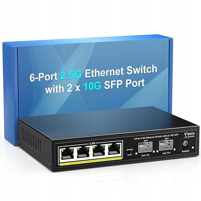 Unmanaged network switch VIMIN 6-port 2,5G, 4 ports 2,5Gbase