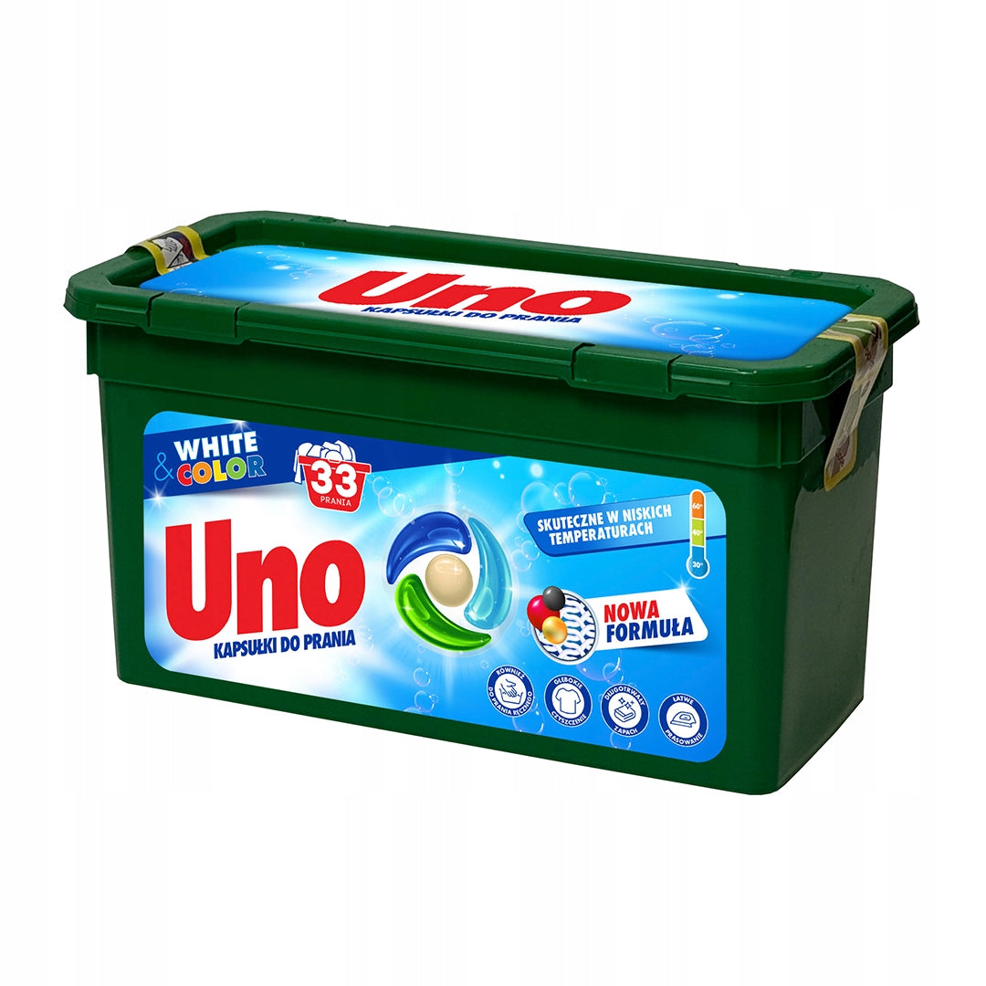 Uno Washing Capsules for White and Colored Clothes 33 Pieces