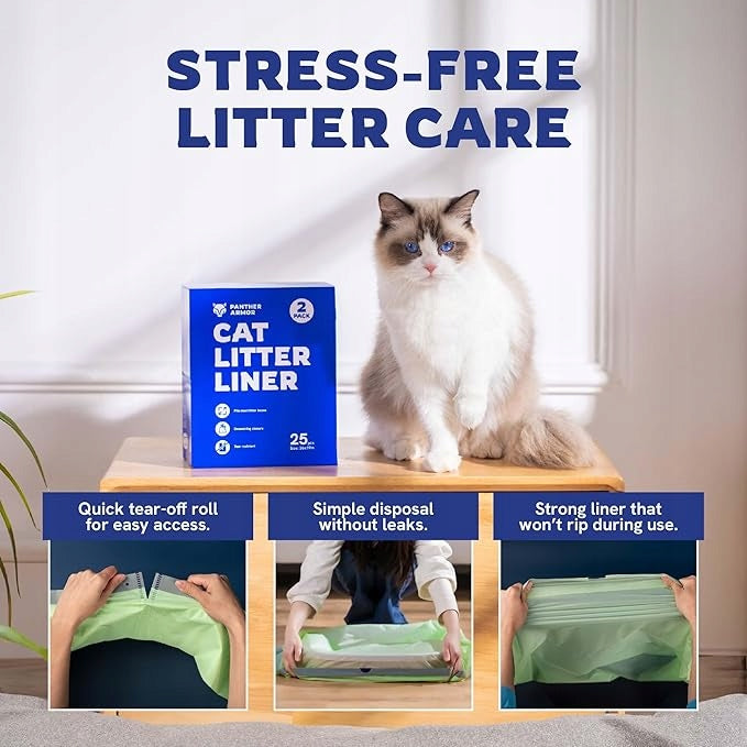 Unscented Cat Cuvette Litter Bags, 25 Pieces
