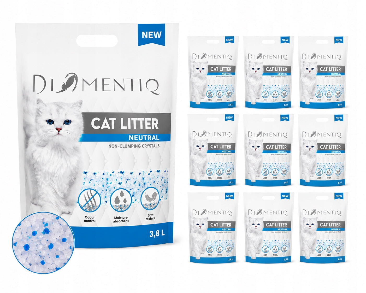 Unscented silicone litter for cats Neutral DIAMENTIQ 10x3,8L