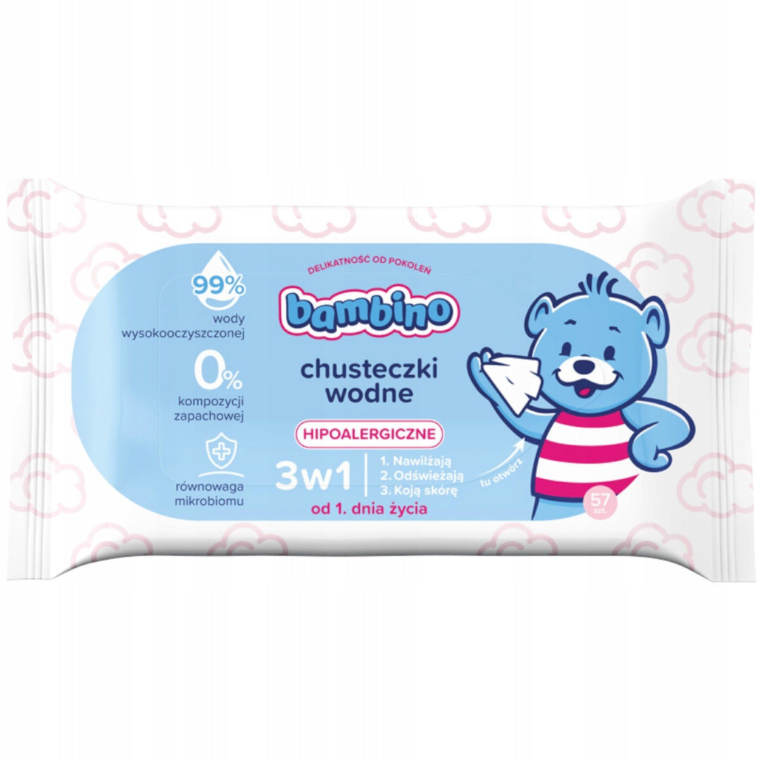 Unscented wet wipes BAMBINO 12x57 Packaging status original