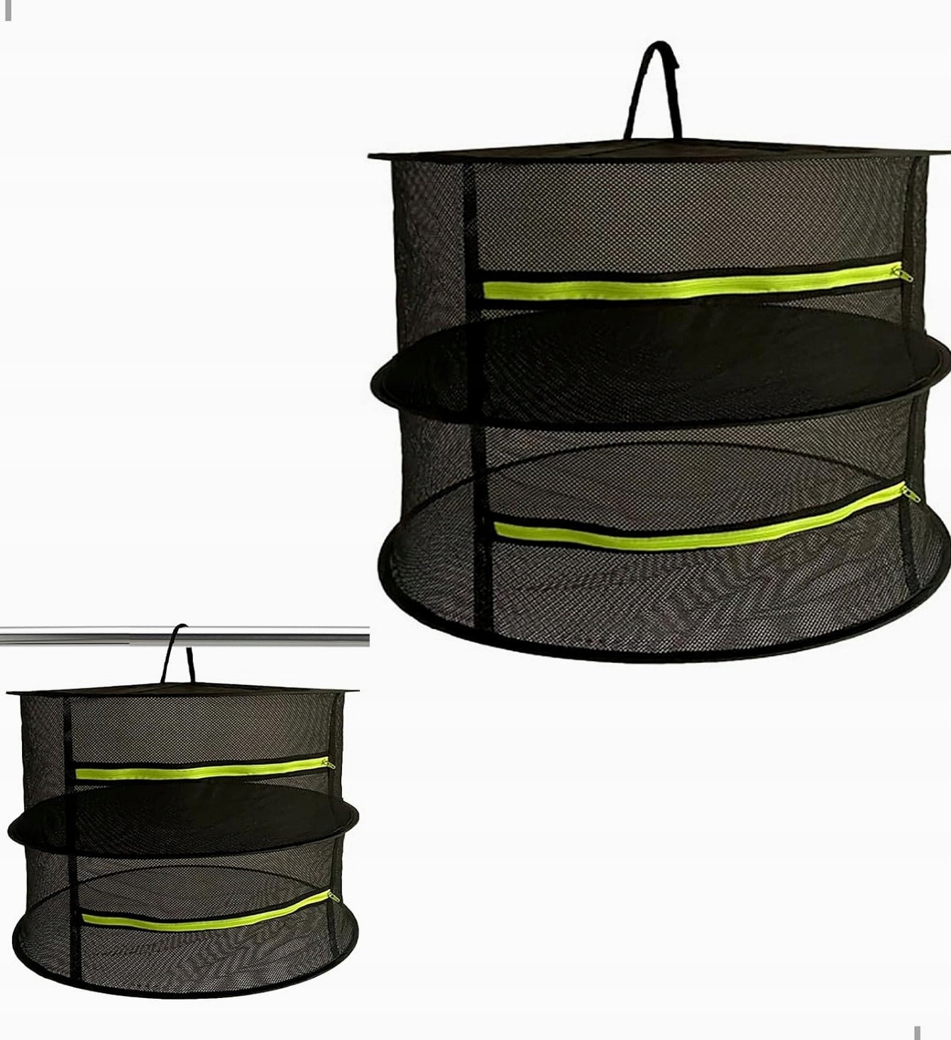Up to 61x61x38cm drying herbs folding hanging black double layer