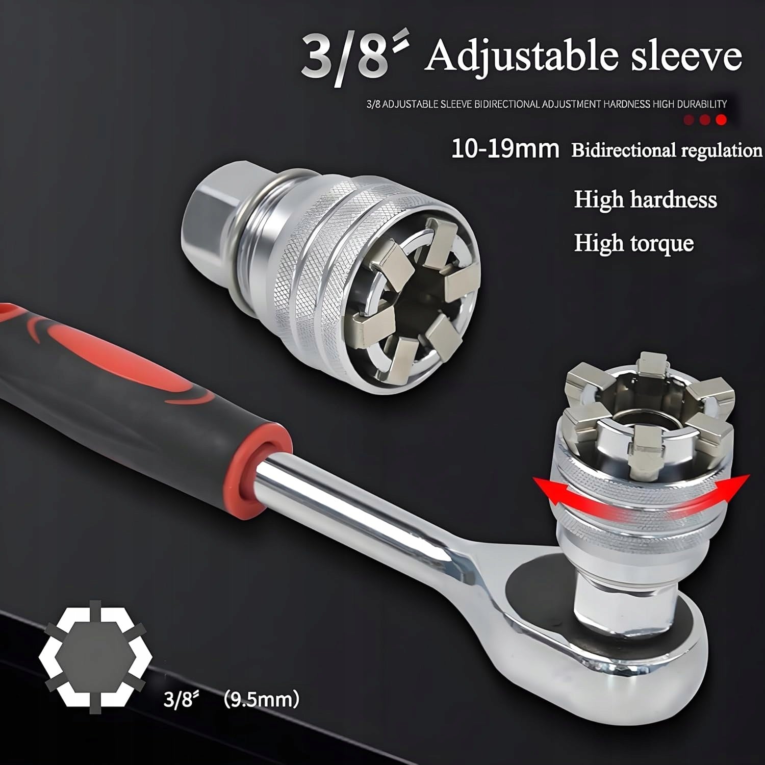Upgraded Adjustable Universal Socket Wrench, Manual Socket Wrench, Brand no brand