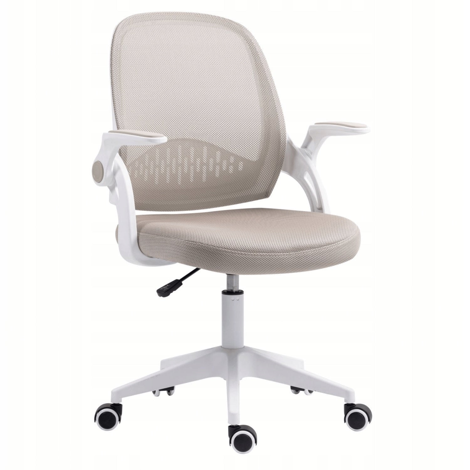 Upholstered Beige Swivel Chair For Computer Desk Ergonomic RORA Brand MONOVO