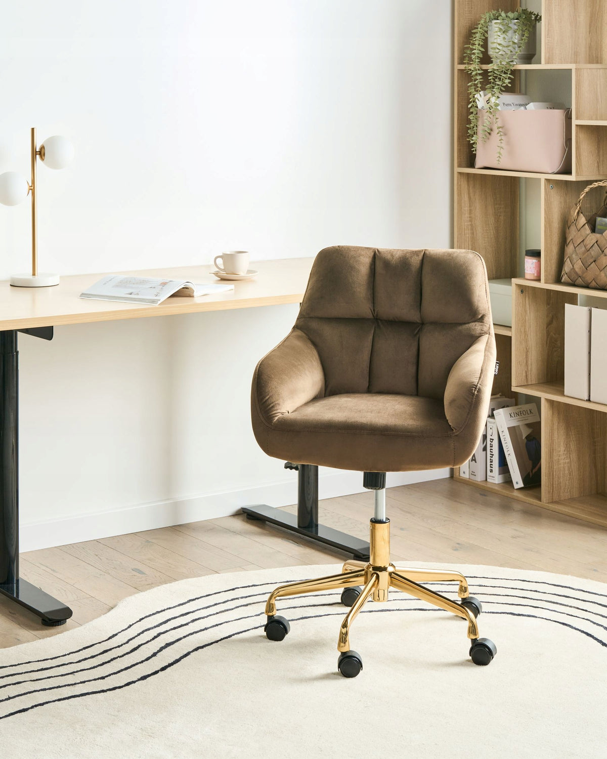 Upholstered Office Chair Brown Packaging status original