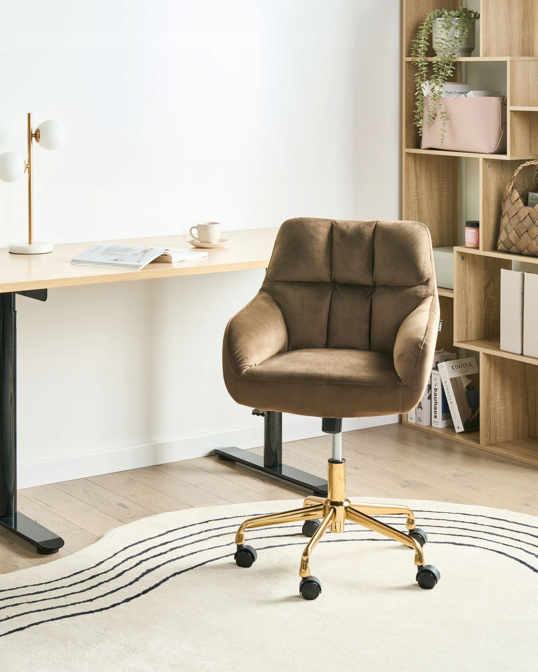 Upholstered Office Chair Brown Packaging status original