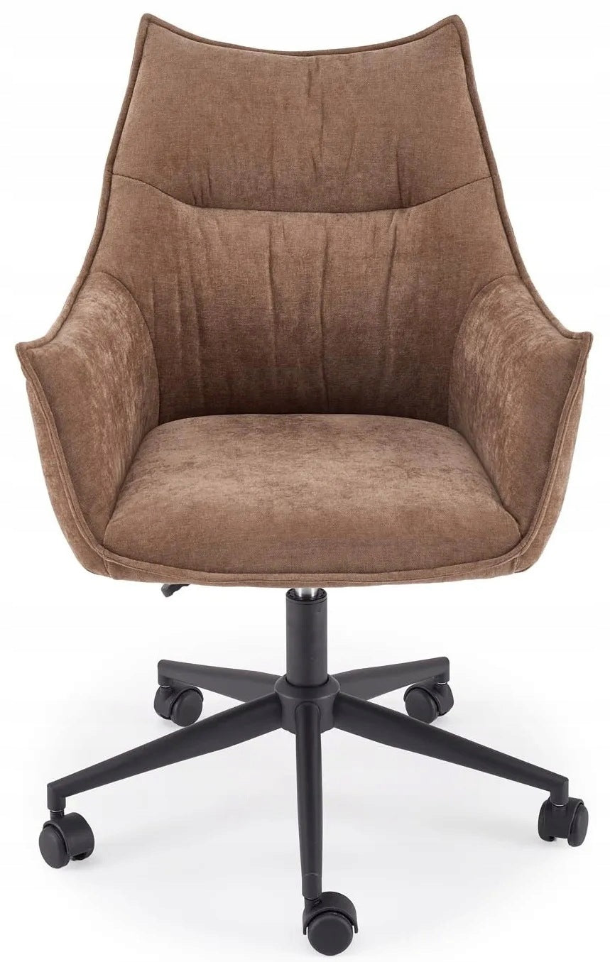 Upholstered Office Chair Height Adjustment CLIO Brown Halmar Furniture depth 64 cm