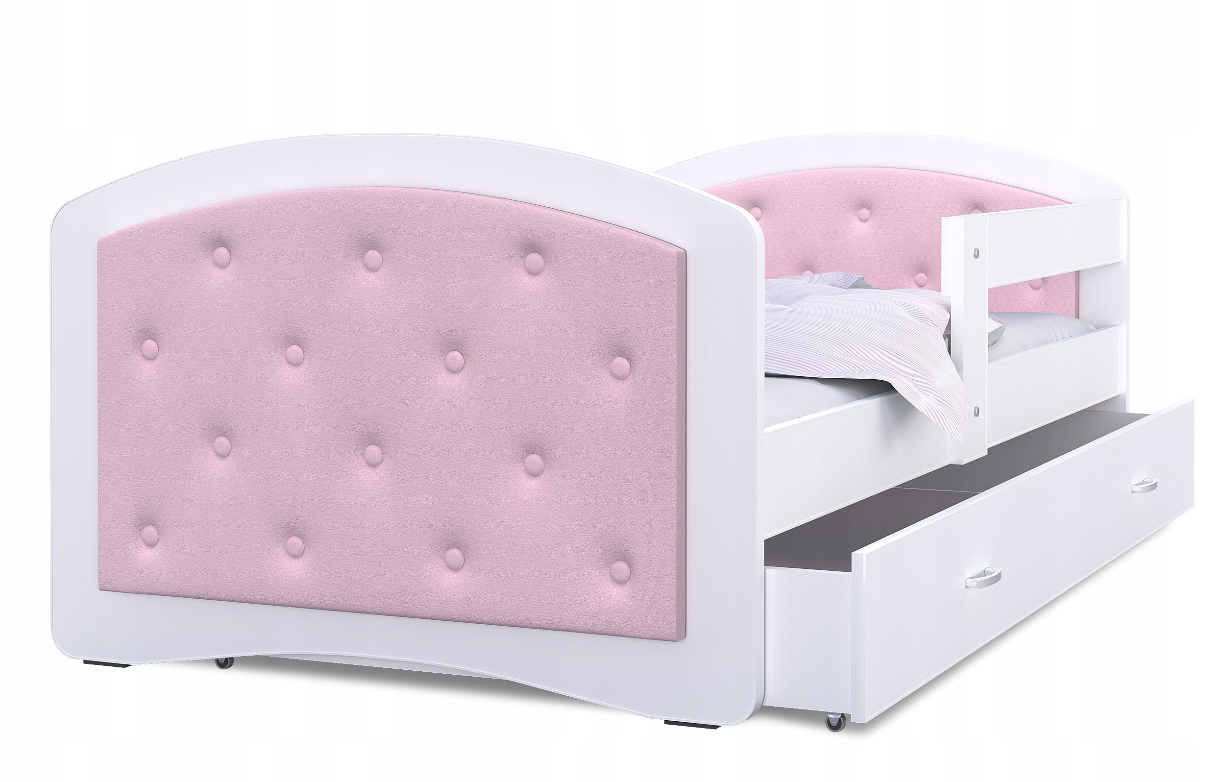 Upholstered bed 160x80 drawer + mattress MEGI