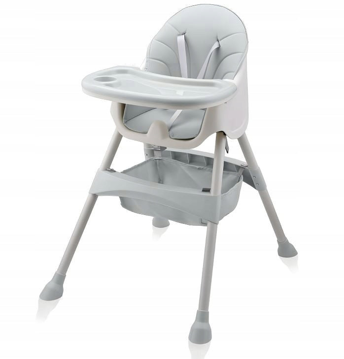 Upholstered high chair for children grey