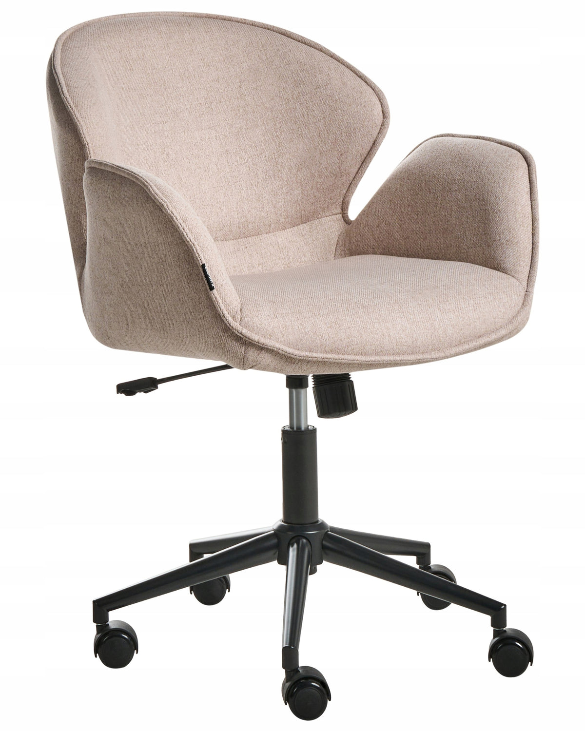 Upholstered office chair metal frame beige and gray