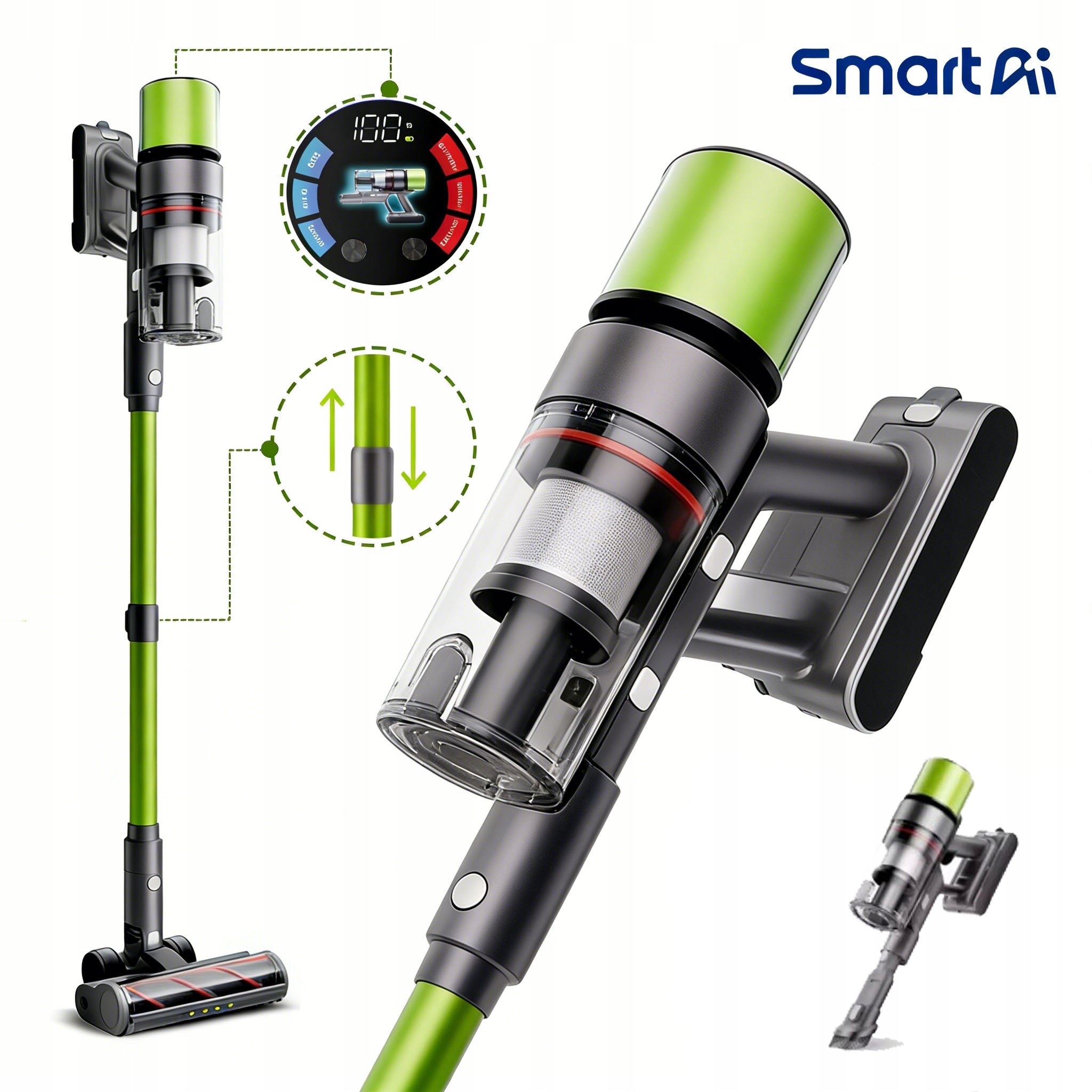 Upright vacuum cleaner 2026 SmartAi V6, 650W, 29.6V, 24Ah, 65KPa, up to 70 minutes Packaging status original